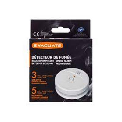 DETECTEUR DE FUMEE 5 ANS AUTONOMIE 5 ANS - GARANTIE 3 ANS PILE 9V