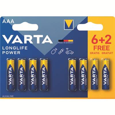 PILES VARTA  LONGLIFE POWER AAA/LR03 6 + 2