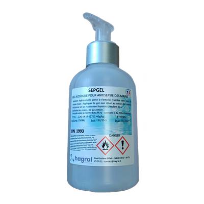 GEL ALCOOLISE POUR ANTISEPTIE FLACON 250ml